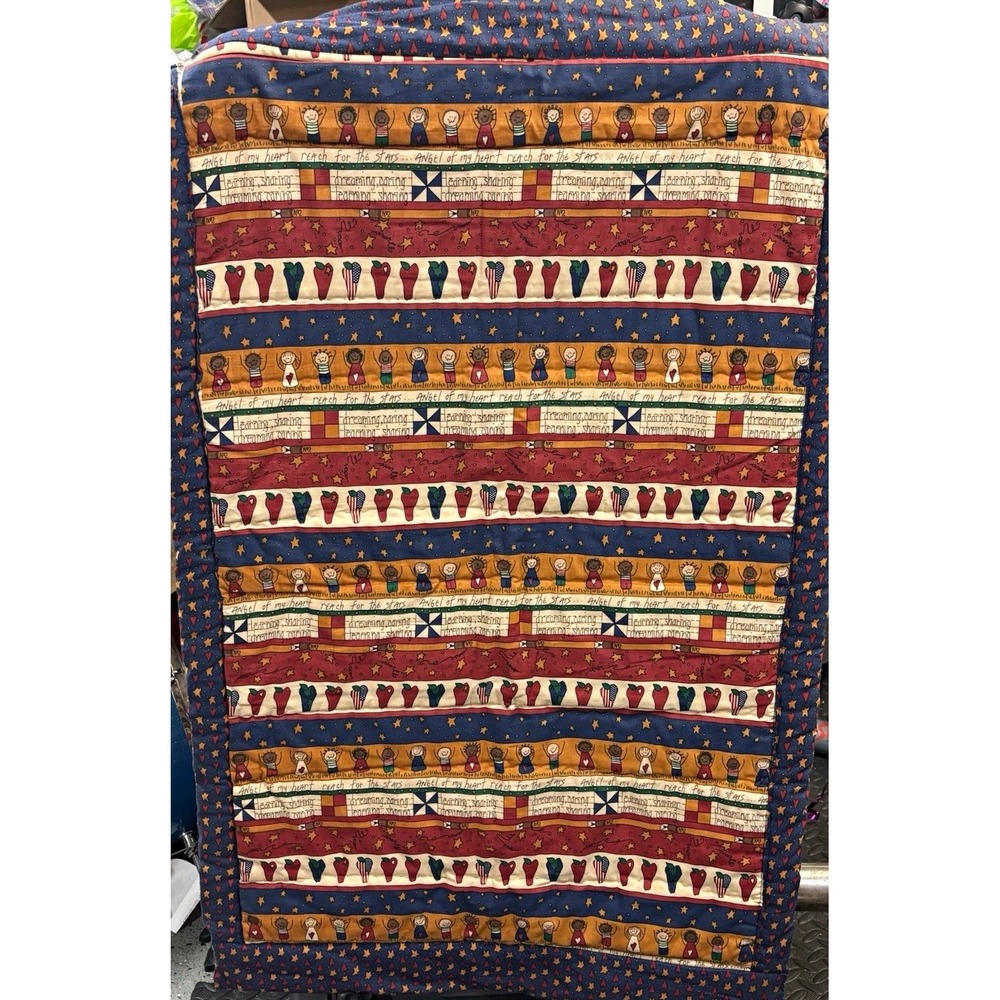 Handmade Classroom Decor Hanging Quilt School Pattern Vintage 40x24 Wall Art
